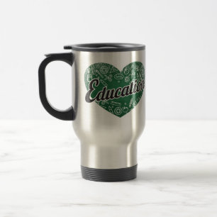 Education Retro Heart Blackboard Love Travel Mug