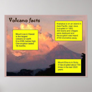 Education, Science, Geography, Volcano facts Poster