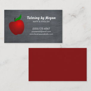 Education Tutor Teacher Apple Chalkboard Business Card