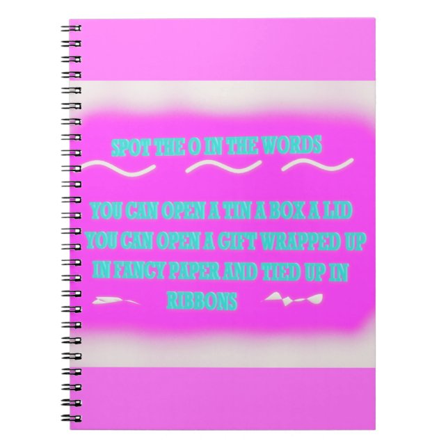 EDUCATION WORDS DESIGN PINK NOTEBOOK (Front)