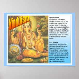 Education, World Religions, Hinduism Fact File Poster