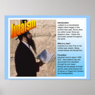 Education, World Religions,  Judaism Fact File Poster