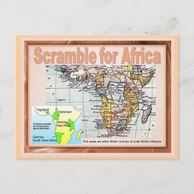Education, World War I, Scramble for Africa Postcard (Front)
