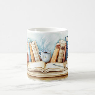 Educational back-to-school themed decor with stack coffee mug