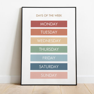 Educational Days of the Week Homeschool Poster