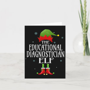Educational Diagnostician Elf Matching Family Grou Card