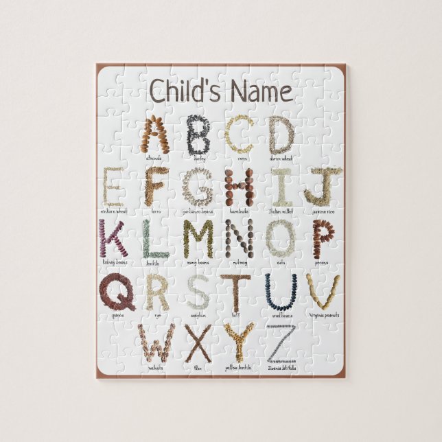 Educational Food Alphabet  Jigsaw Puzzle (Vertical)