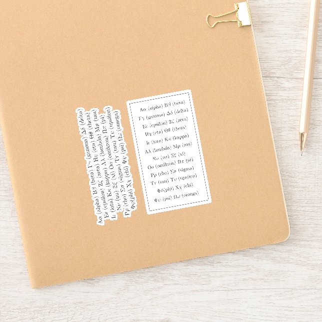 Educational Greek Alphabet / Greek Letter Stickers (Notebook)