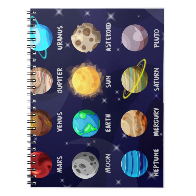 Educational Planets Notebook – Solar System (Front)