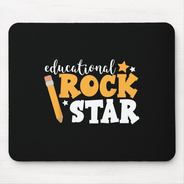 Educational Rock Star Rockstar Teacher Student Sch Mouse Mat (Front)