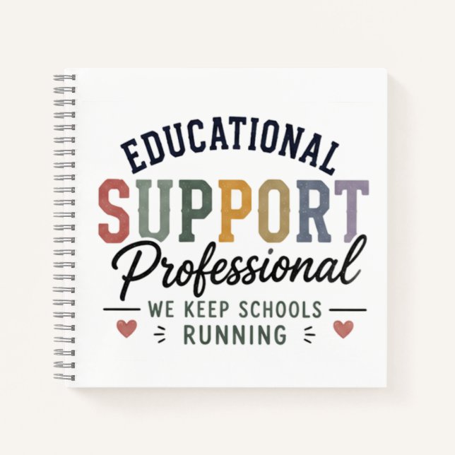 Educational Support Professional Appreciation Gift Notebook (Front)