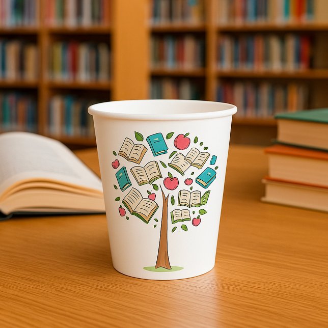 Educational Tree of Knowledge with Books Paper Cups (Creator Uploaded)