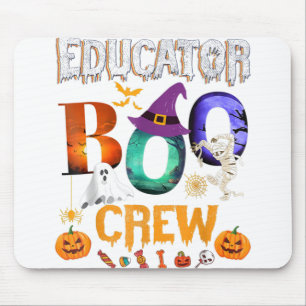 Educator Boo Crew Teacher Student Funny Halloween Mouse Mat