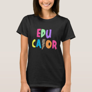 Educator Colourful Lightening Bolt School Staff T-Shirt