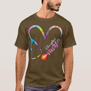 Educator Nurse Watercol Love Heart Stethoscope RN T-Shirt