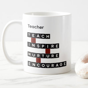 Educator Teacher Word Tile Black Custom Text Coffee Mug