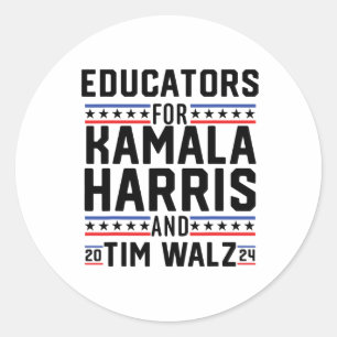 Educators For Kamala Harris And Tim Wheimer 2024 Classic Round Sticker