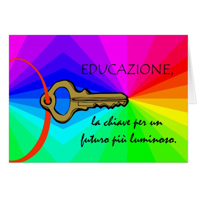 Educazione, Teacher Appreciation Card in Italian (Front Horizontal)