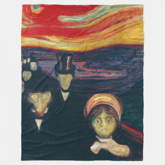 Edvard Munch - Anxiety Fleece Blanket (Front)
