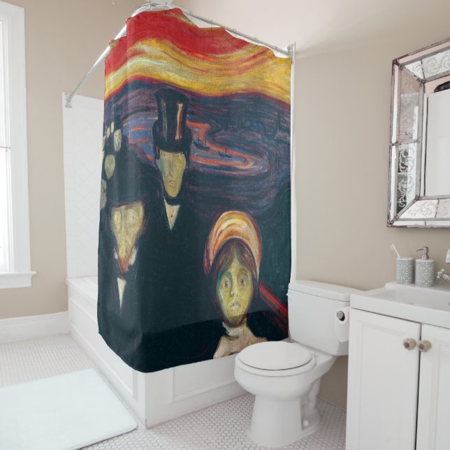Edvard Munch - Anxiety Shower Curtain (In Situ)