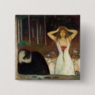 Edvard Munch - Ashes 15 Cm Square Badge