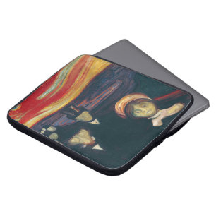 Edvard Munch Classic Painting, Anxiety (1894) Laptop Sleeve