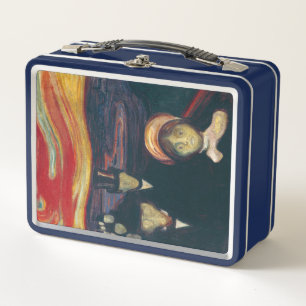 Edvard Munch Classic Painting, Anxiety (1894) Metal Lunch Box