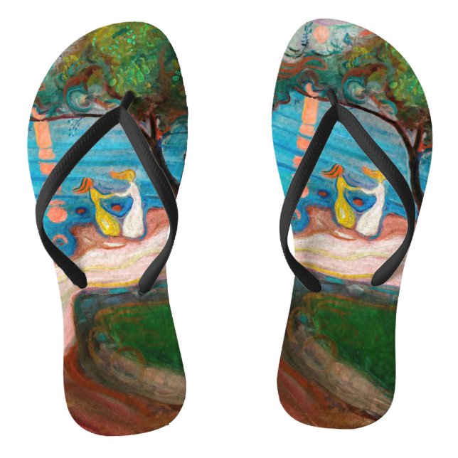 Edvard Munch - Dance on the Beach Flip Flops (Footbed)