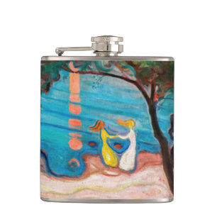 Edvard Munch - Dance on the Beach Hip Flask