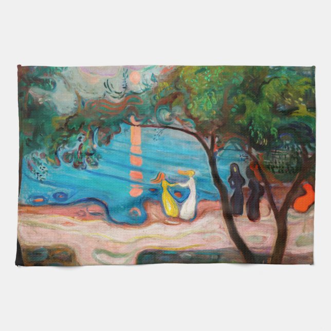 Edvard Munch - Dance on the Beach Tea Towel (Horizontal)
