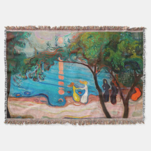 Edvard Munch - Dance on the Beach Throw Blanket