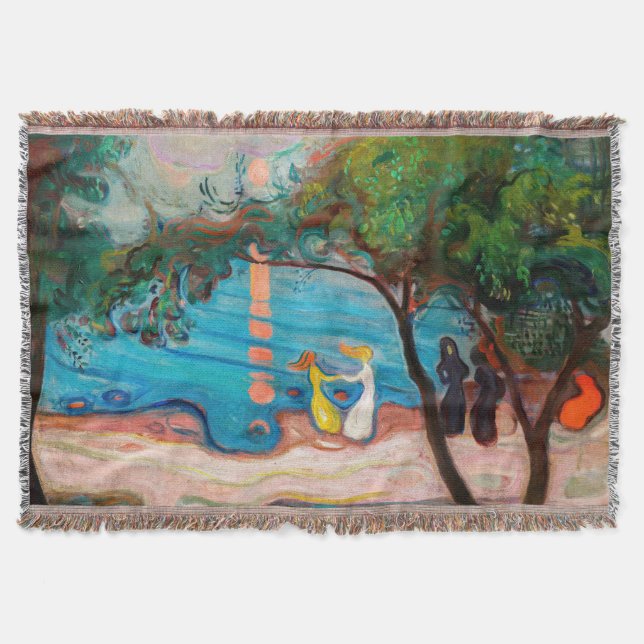 Edvard Munch - Dance on the Beach Throw Blanket (Front)
