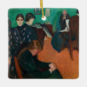Edvard Munch - Death in the Sickroom v1 Ceramic Ornament