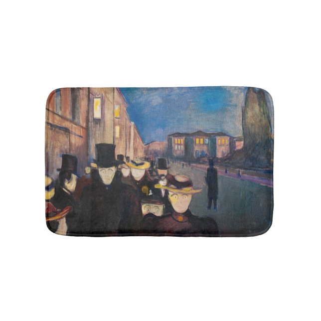Edvard Munch - Evening on Karl Johan Street Bath Mat (Front)