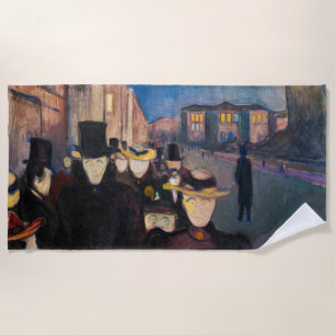 Edvard Munch - Evening on Karl Johan Street Beach Towel