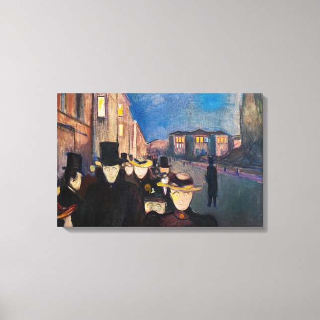 Edvard Munch - Evening on Karl Johan Street Canvas Print (Front)