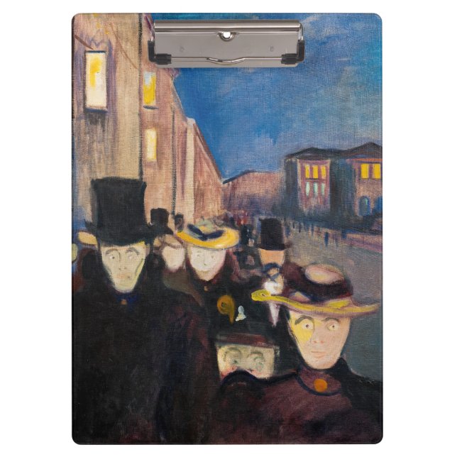 Edvard Munch - Evening on Karl Johan Street Clipboard (Front)