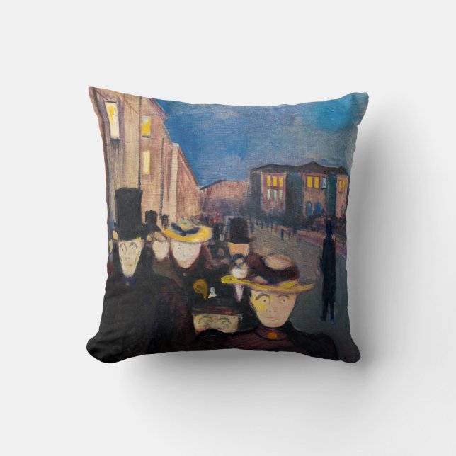Edvard Munch - Evening on Karl Johan Street Cushion (Front)