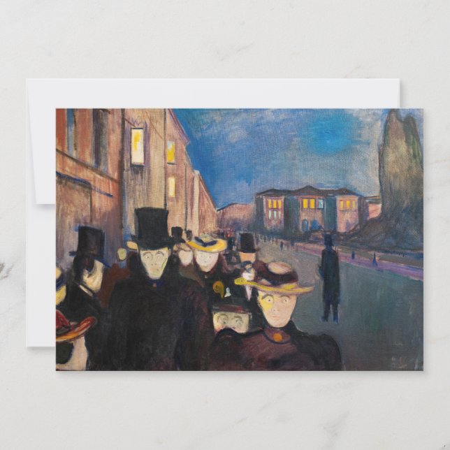 Edvard Munch - Evening on Karl Johan Street Invitation (Front)
