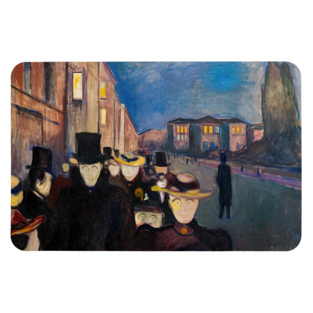Edvard Munch - Evening on Karl Johan Street Magnet (Horizontal)