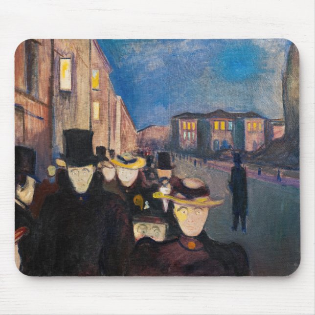 Edvard Munch - Evening on Karl Johan Street Mouse Mat (Front)
