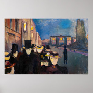 Edvard Munch - Evening on Karl Johan Street Poster