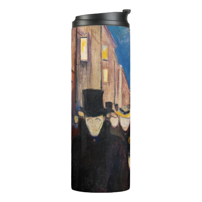 Edvard Munch - Evening on Karl Johan Street Thermal Tumbler (Rotated Left)