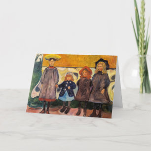 Edvard Munch - Four Girls in Asgardstrand Card
