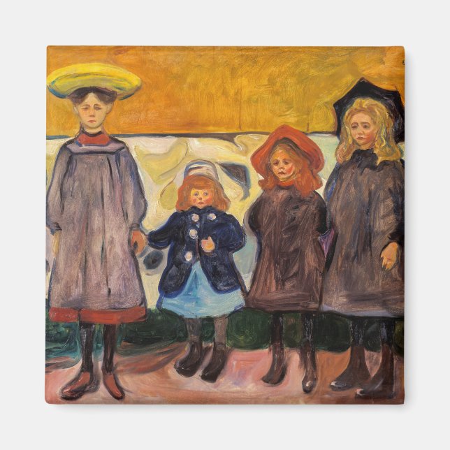 Edvard Munch - Four Girls in Asgardstrand Magnet (Front)