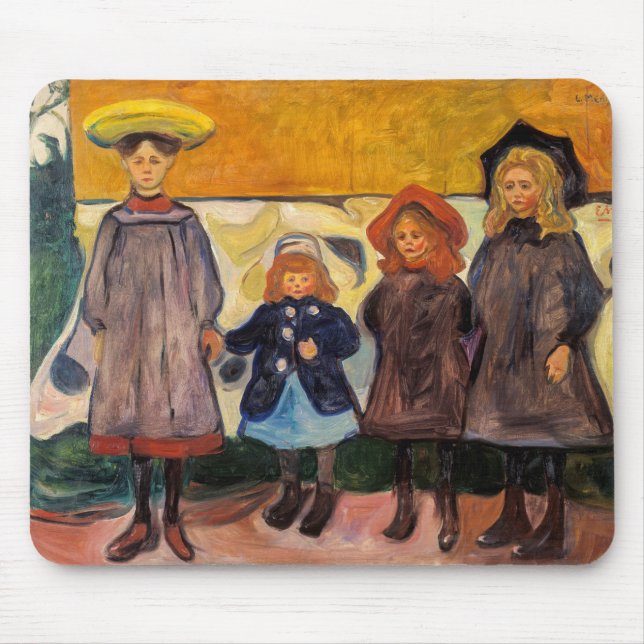 Edvard Munch - Four Girls in Asgardstrand Mouse Mat (Front)