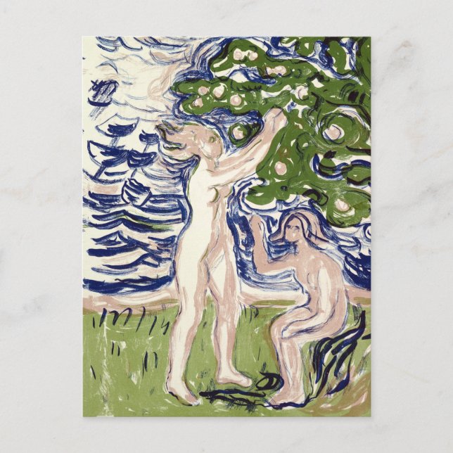 Edvard Munch Girls Picking Apples Postcard (Front)