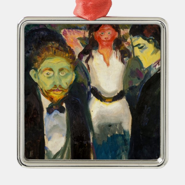 Edvard Munch - Jealousy Metal Tree Decoration (Front)