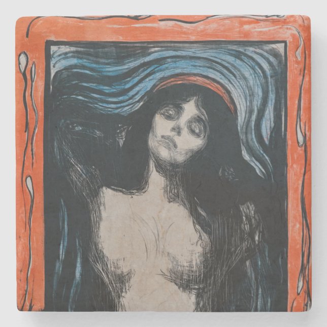 Edvard Munch - Madonna Lithography Stone Coaster (Front)