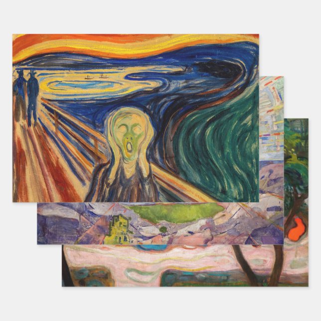 Edvard Munch - Masterpieces Selection Wrapping Paper Sheet (Set)